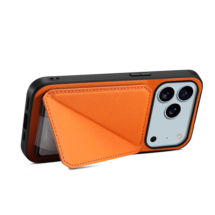 For iPhone 17 Pro Max D04 Calf Texture Dual Card Slot Holder Phone Case