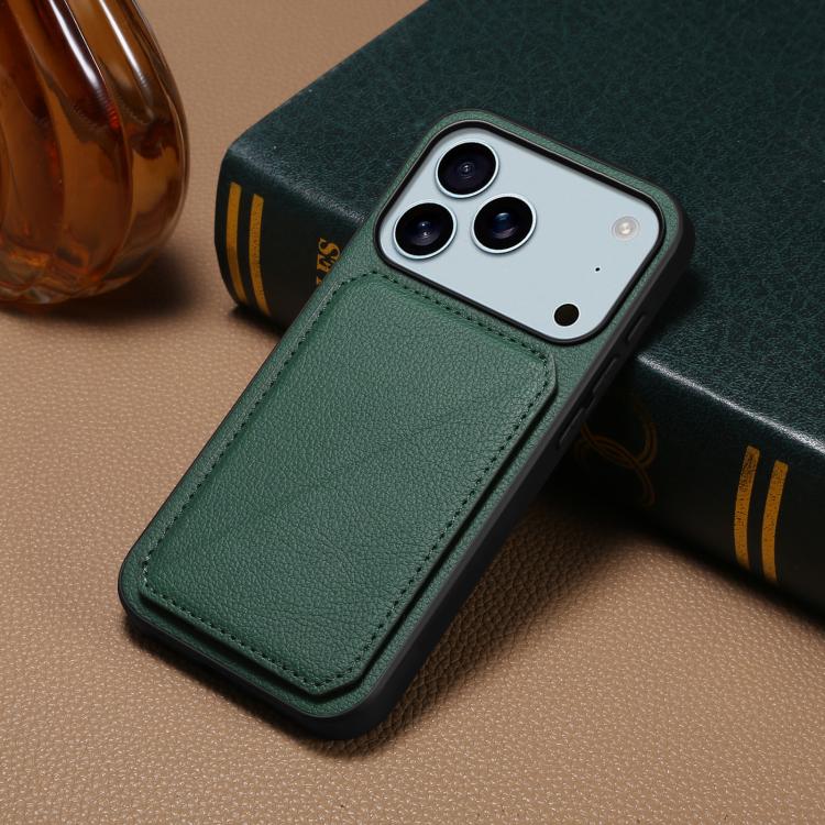 For iPhone 17 Pro Max D04 Calf Texture Dual Card Slot Holder Phone Case