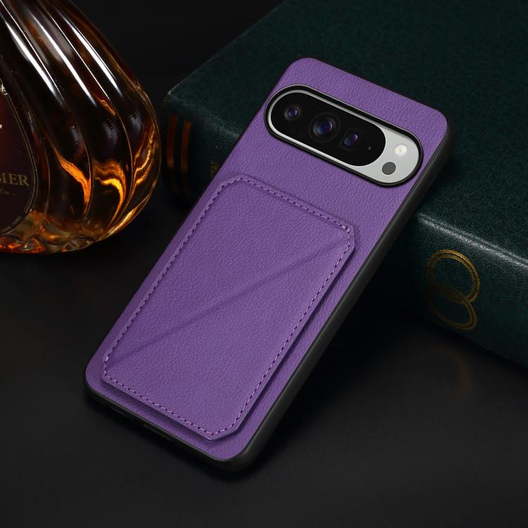 For Google Pixel 10 Pro XL D04 Calf Texture Dual Card Slot Holder Phone Case