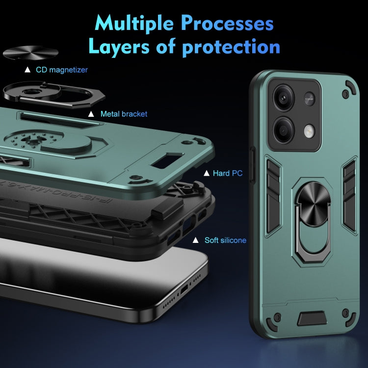 For Xiaomi Redmi Note 13 Shockproof Metal Ring Holder Phone Case