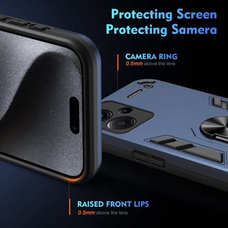 For Xiaomi Redmi Note 13 Pro+ Shockproof Metal Ring Holder Phone Case