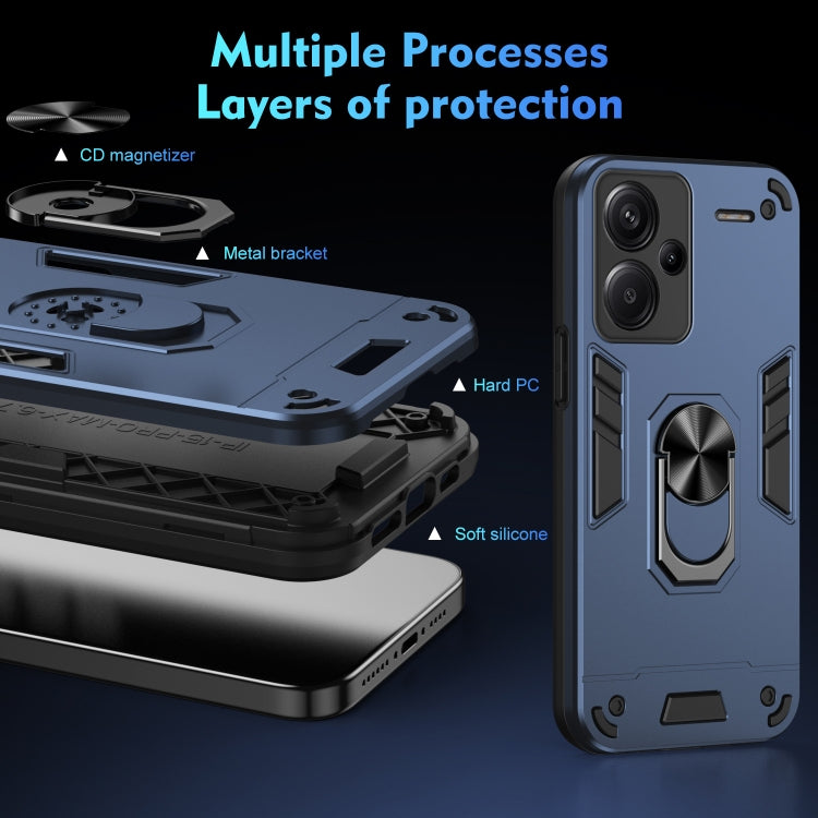 For Xiaomi Redmi Note 13 Pro+ Shockproof Metal Ring Holder Phone Case