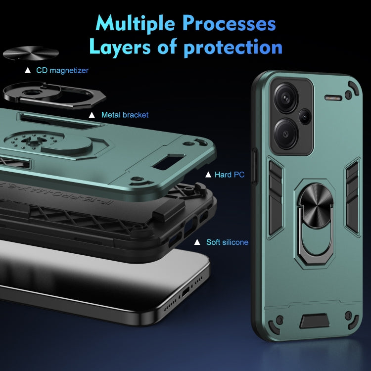 For Xiaomi Redmi Note 13 Pro+ Shockproof Metal Ring Holder Phone Case