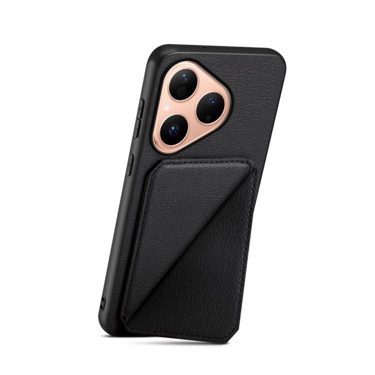 For Huawei Pura 80 5G D04 Calf Texture Dual Card Slot Holder Phone Case