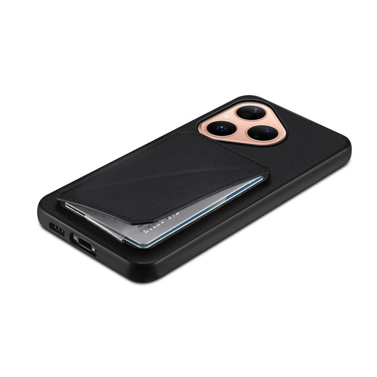 For Huawei Pura 80 5G D04 Calf Texture Dual Card Slot Holder Phone Case