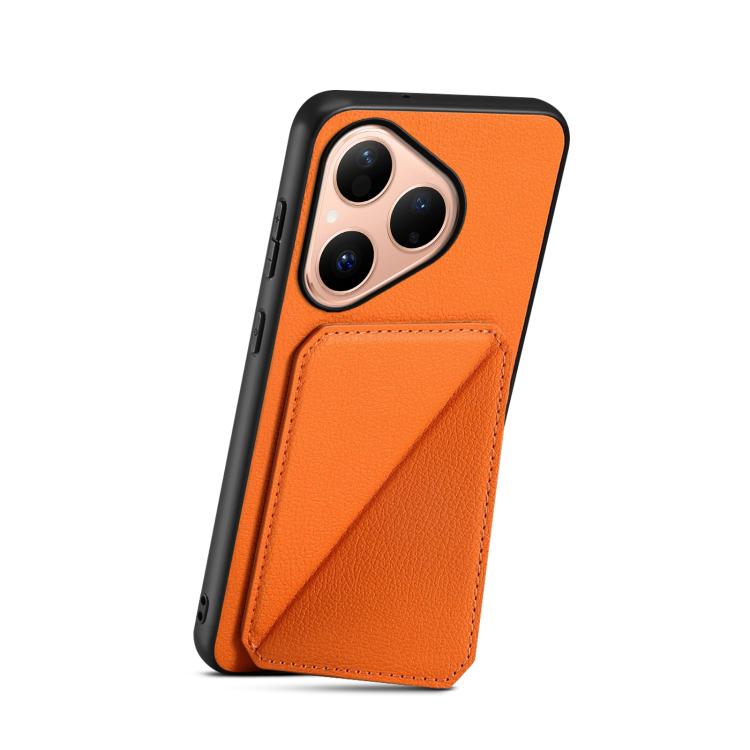 For Huawei Pura 80 5G D04 Calf Texture Dual Card Slot Holder Phone Case