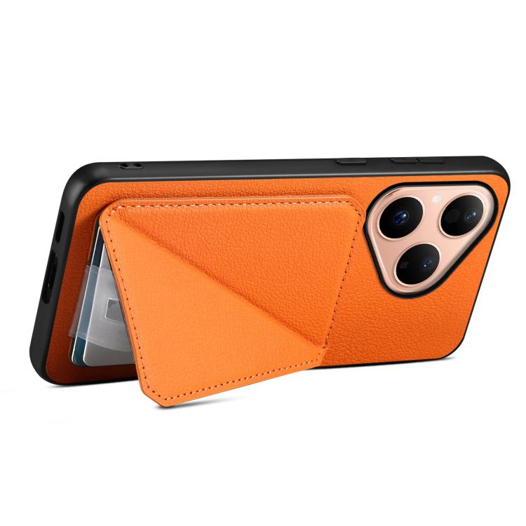 For Huawei Pura 80 5G D04 Calf Texture Dual Card Slot Holder Phone Case