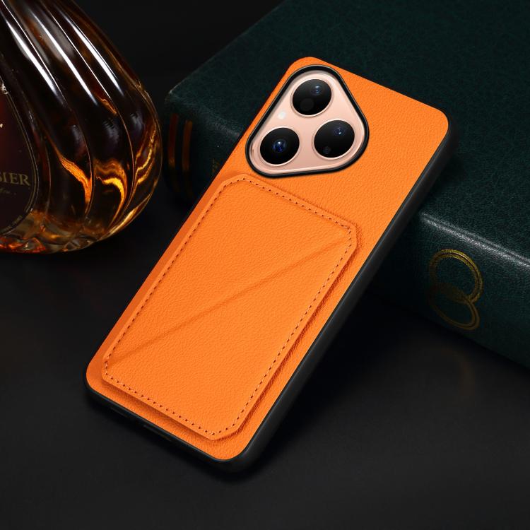 For Huawei Pura 80 5G D04 Calf Texture Dual Card Slot Holder Phone Case