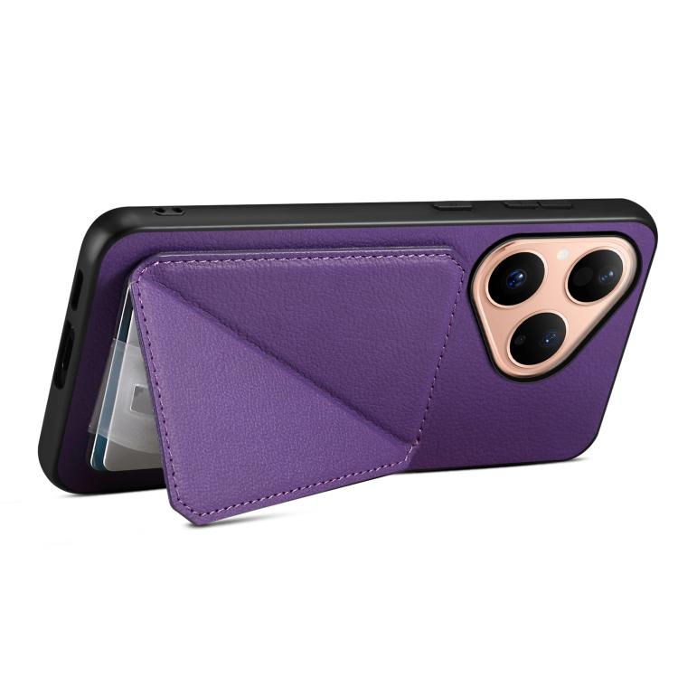 For Huawei Pura 80 5G D04 Calf Texture Dual Card Slot Holder Phone Case