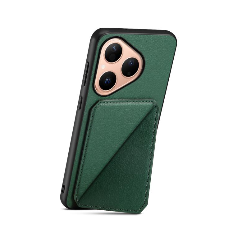 For Huawei Pura 80 5G D04 Calf Texture Dual Card Slot Holder Phone Case