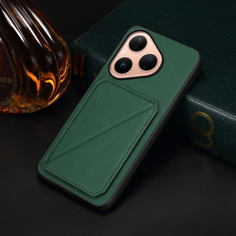 For Huawei Pura 80 5G D04 Calf Texture Dual Card Slot Holder Phone Case