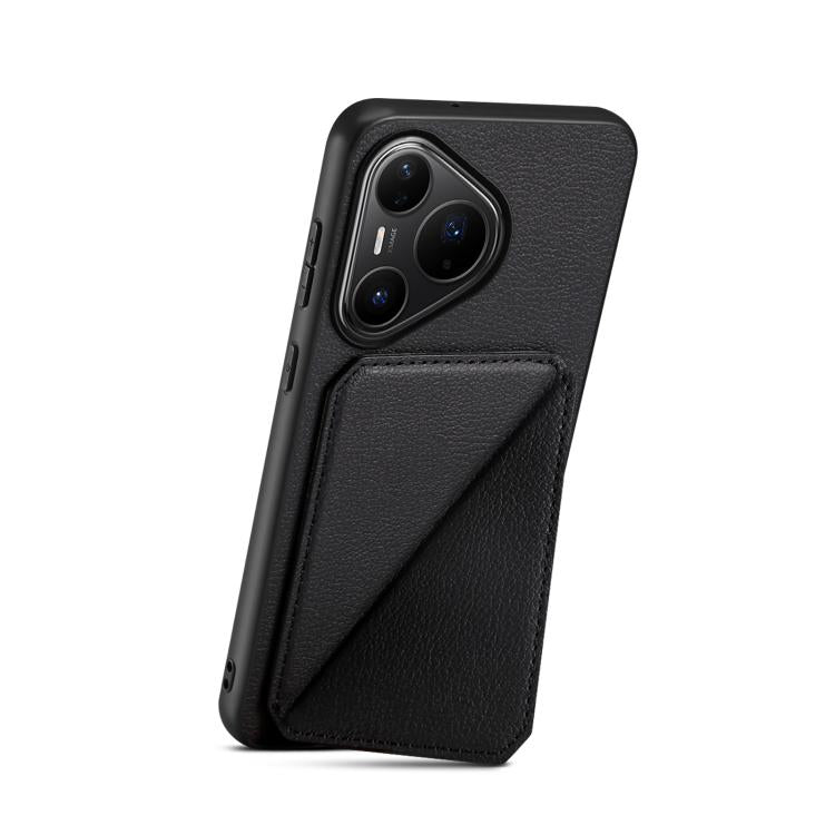 For Huawei Pura 80 Pro / 80 Pro+ 5G D04 Calf Texture Dual Card Slot Holder Phone Case