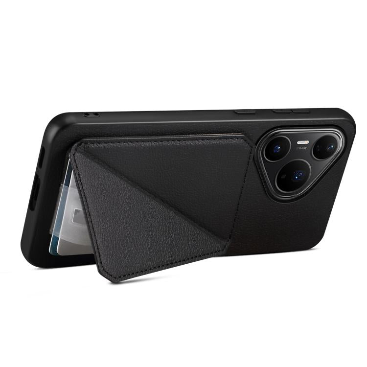 For Huawei Pura 80 Pro / 80 Pro+ 5G D04 Calf Texture Dual Card Slot Holder Phone Case