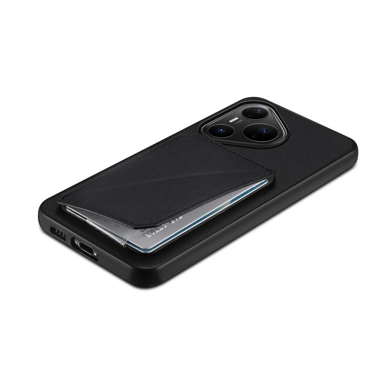 For Huawei Pura 80 Pro / 80 Pro+ 5G D04 Calf Texture Dual Card Slot Holder Phone Case