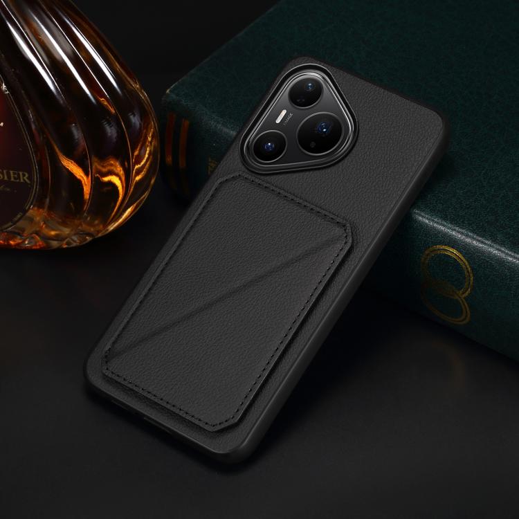 For Huawei Pura 80 Pro / 80 Pro+ 5G D04 Calf Texture Dual Card Slot Holder Phone Case
