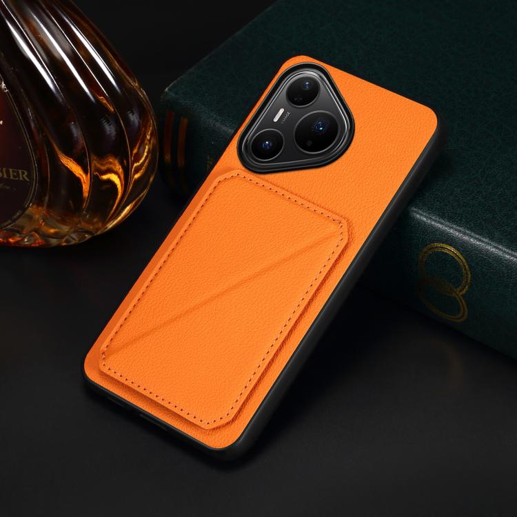 For Huawei Pura 80 Pro / 80 Pro+ 5G D04 Calf Texture Dual Card Slot Holder Phone Case