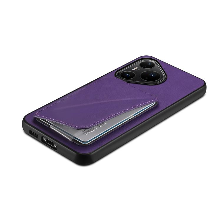 For Huawei Pura 80 Pro / 80 Pro+ 5G D04 Calf Texture Dual Card Slot Holder Phone Case