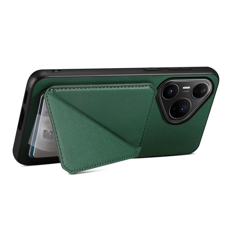 For Huawei Pura 80 Pro / 80 Pro+ 5G D04 Calf Texture Dual Card Slot Holder Phone Case