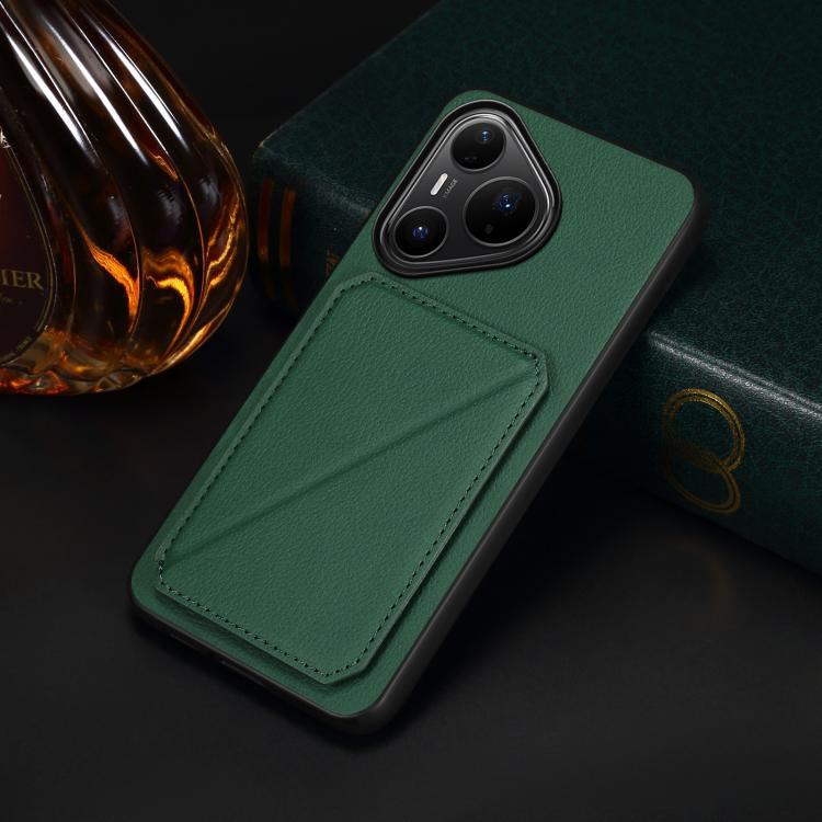 For Huawei Pura 80 Pro / 80 Pro+ 5G D04 Calf Texture Dual Card Slot Holder Phone Case