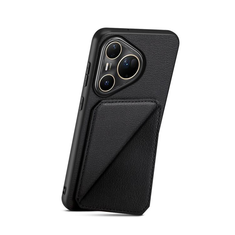 For Huawei Pura 80 Ultra 5G D04 Calf Texture Dual Card Slot Holder Phone Case