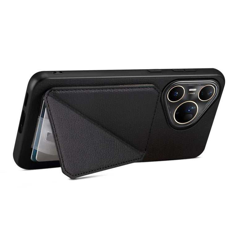 For Huawei Pura 80 Ultra 5G D04 Calf Texture Dual Card Slot Holder Phone Case