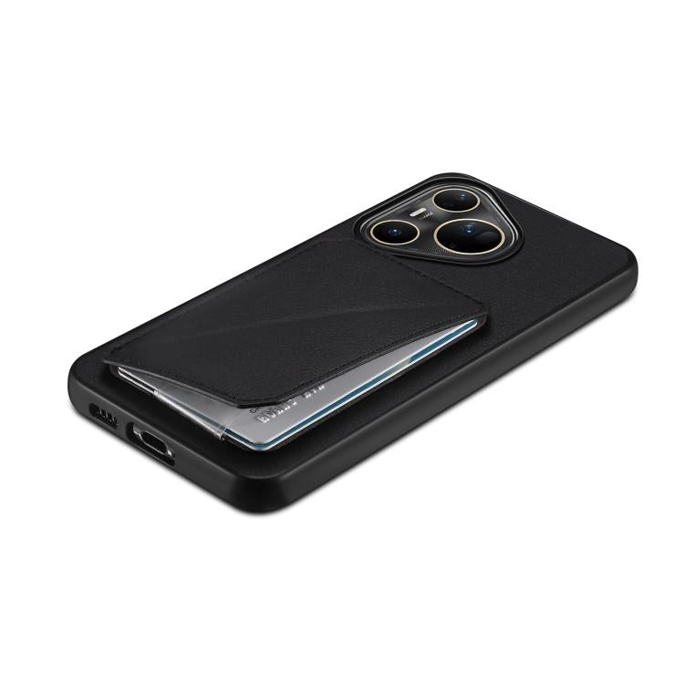 For Huawei Pura 80 Ultra 5G D04 Calf Texture Dual Card Slot Holder Phone Case