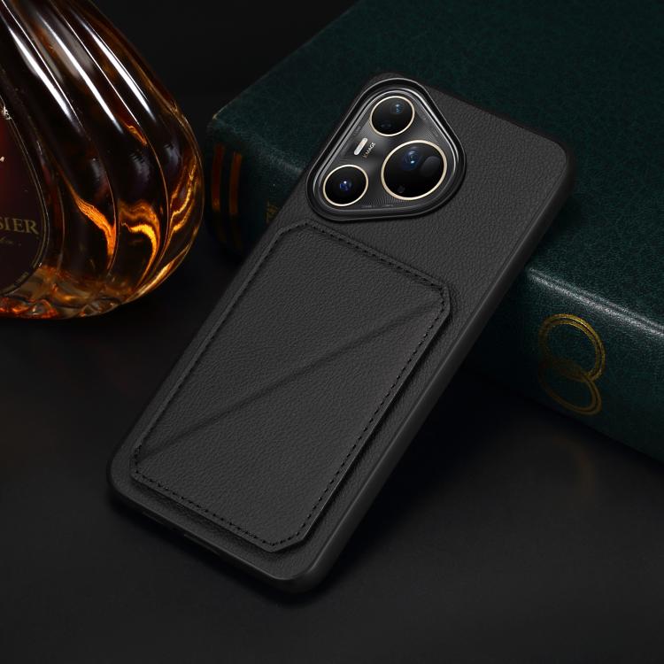 For Huawei Pura 80 Ultra 5G D04 Calf Texture Dual Card Slot Holder Phone Case