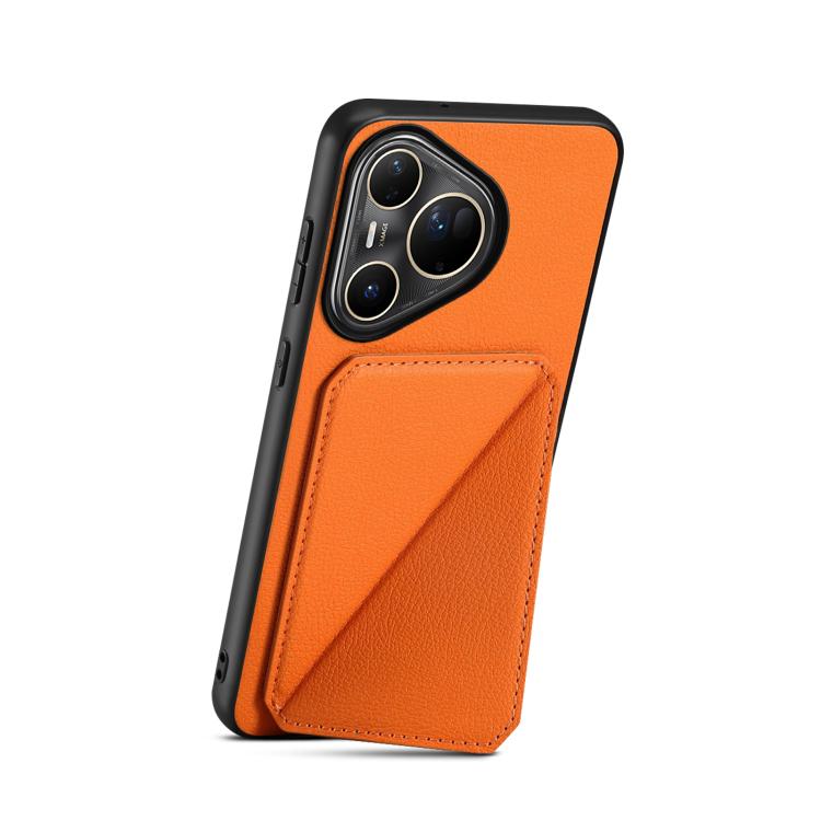 For Huawei Pura 80 Ultra 5G D04 Calf Texture Dual Card Slot Holder Phone Case