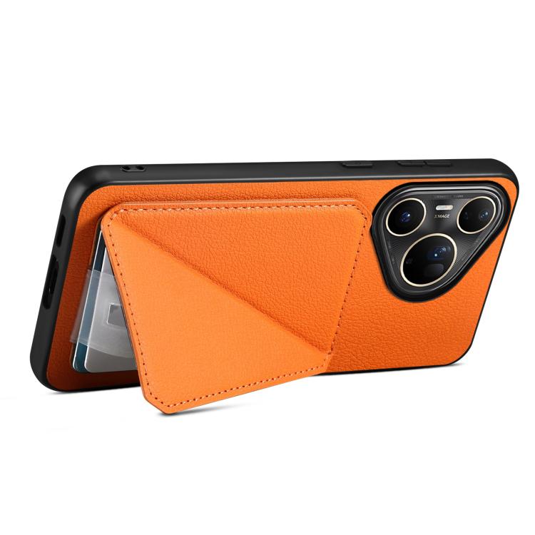 For Huawei Pura 80 Ultra 5G D04 Calf Texture Dual Card Slot Holder Phone Case