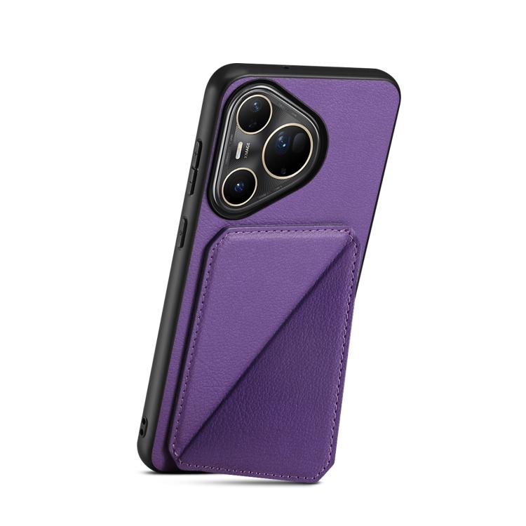 For Huawei Pura 80 Ultra 5G D04 Calf Texture Dual Card Slot Holder Phone Case