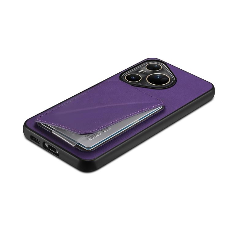 For Huawei Pura 80 Ultra 5G D04 Calf Texture Dual Card Slot Holder Phone Case