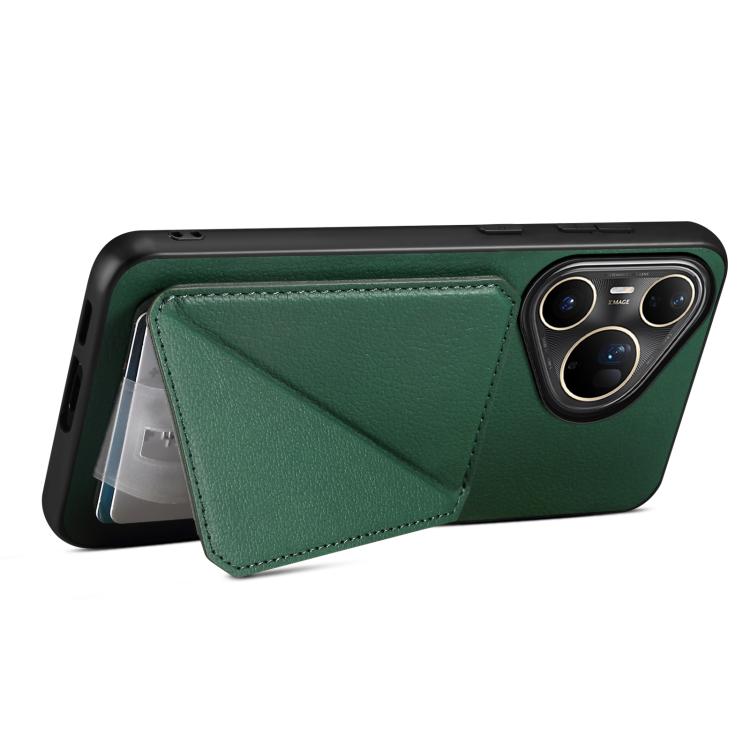 For Huawei Pura 80 Ultra 5G D04 Calf Texture Dual Card Slot Holder Phone Case