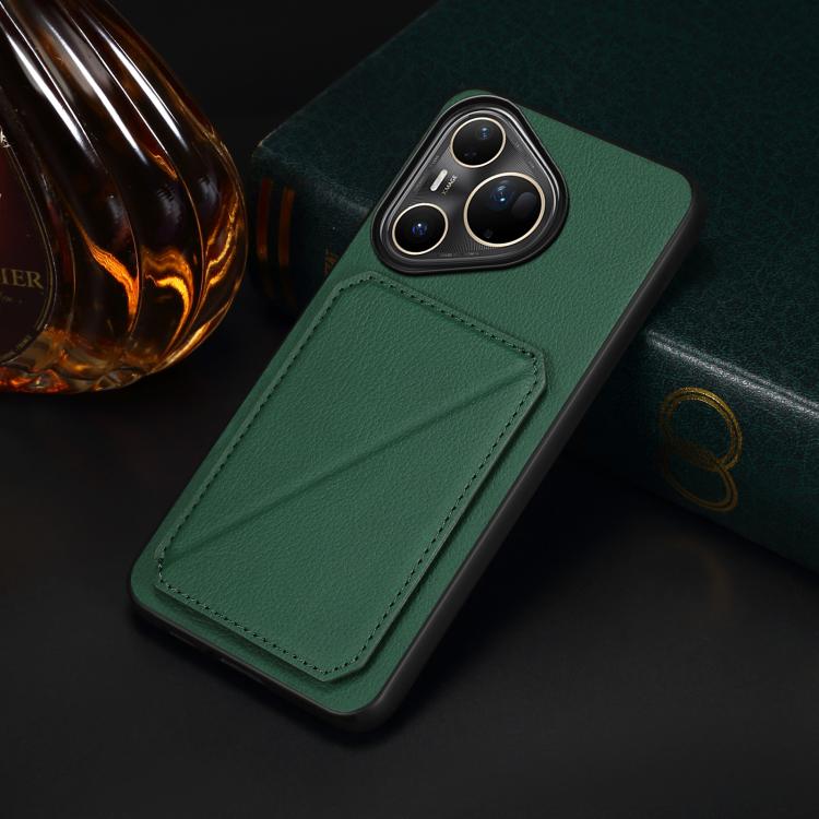 For Huawei Pura 80 Ultra 5G D04 Calf Texture Dual Card Slot Holder Phone Case