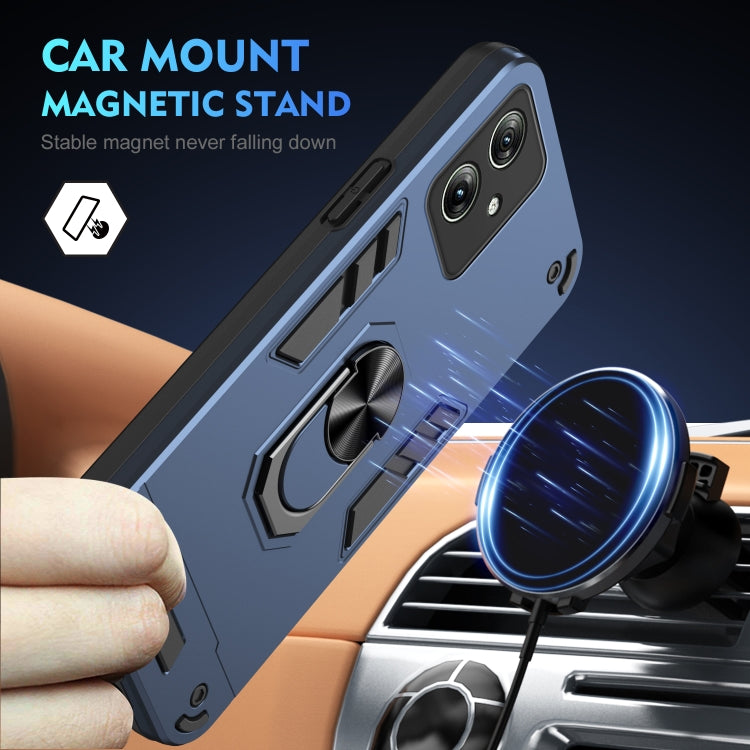For Motorola Moto G64 5G Shockproof Metal Ring Holder Phone Case