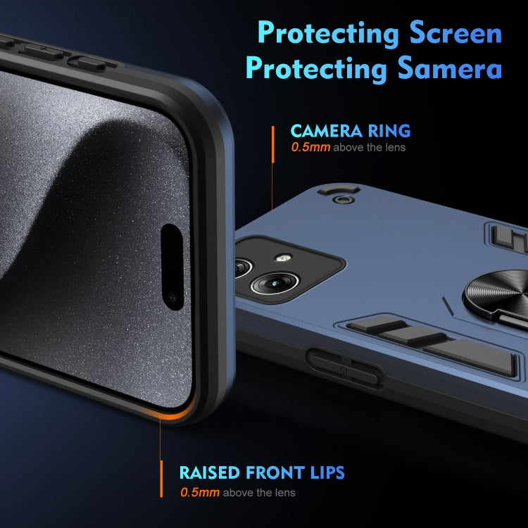 For Motorola Moto G64 5G Shockproof Metal Ring Holder Phone Case