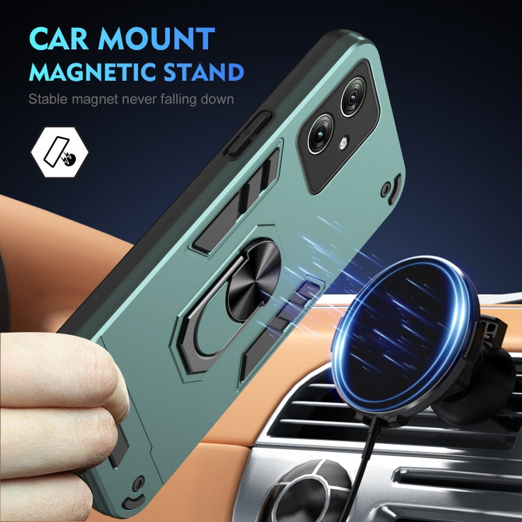 For Motorola Moto G64 5G Shockproof Metal Ring Holder Phone Case
