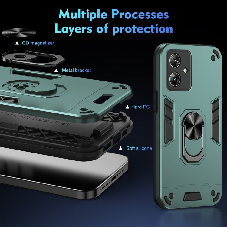 For Motorola Moto G64 5G Shockproof Metal Ring Holder Phone Case