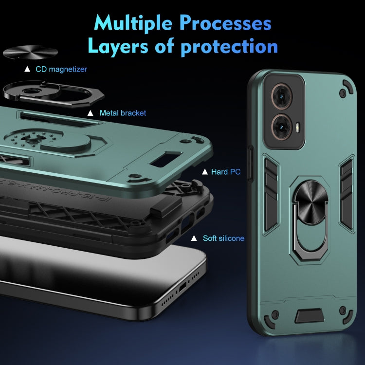 For Motorola Moto G85 Shockproof Metal Ring Holder Phone Case