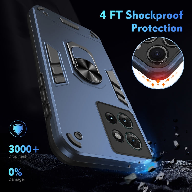 For Motorola Edge 50 Shockproof Metal Ring Holder Phone Case