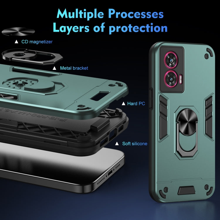 For Motorola Edge 50 Fusion Shockproof Metal Ring Holder Phone Case