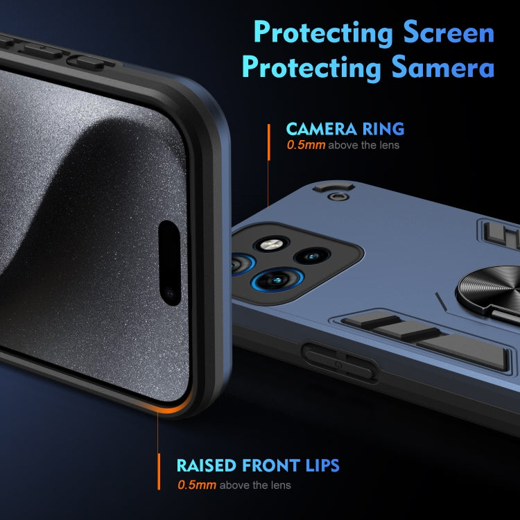 For Motorola Edge 50 Neo Shockproof Metal Ring Holder Phone Case