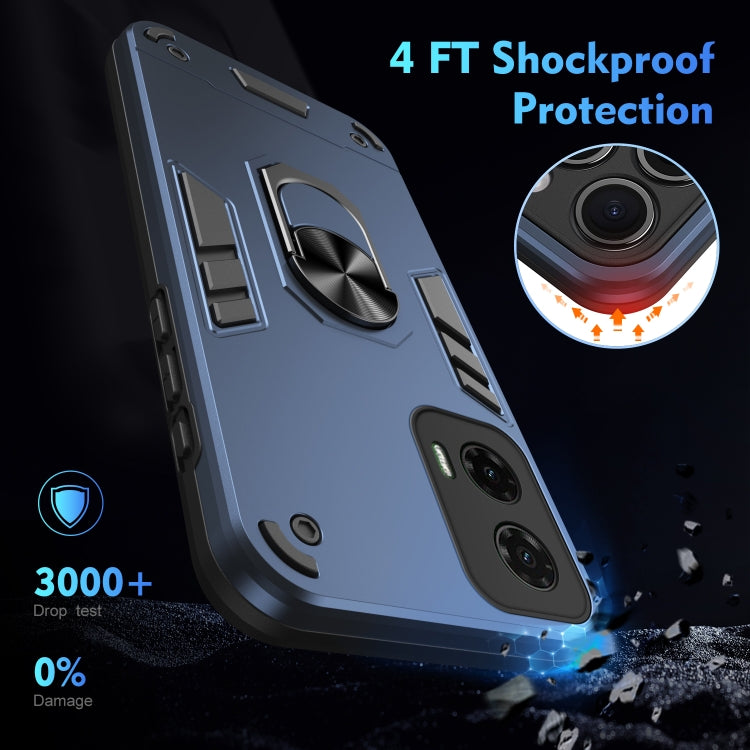 For Motorola Moto G35 Shockproof Metal Ring Holder Phone Case