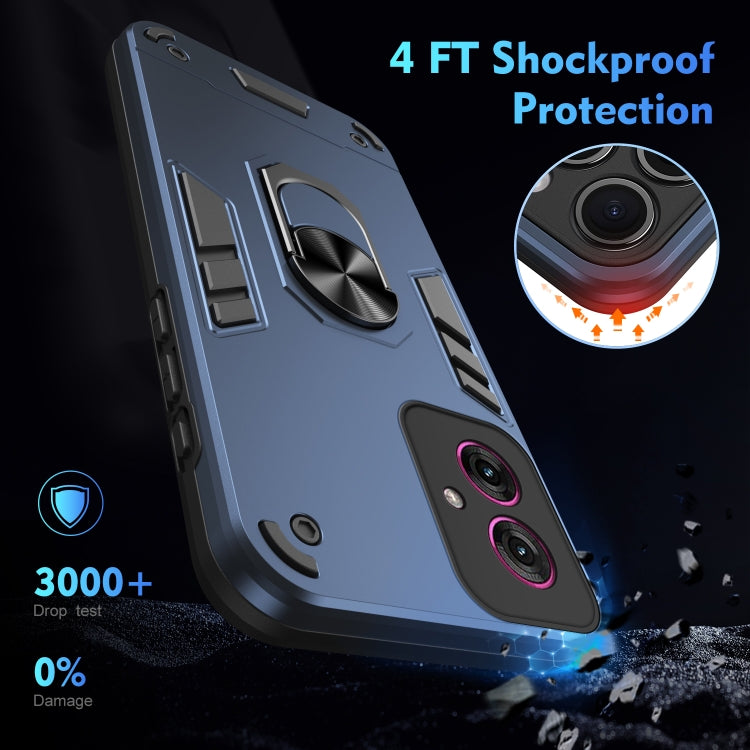 For Motorola Moto G55 Shockproof Metal Ring Holder Phone Case
