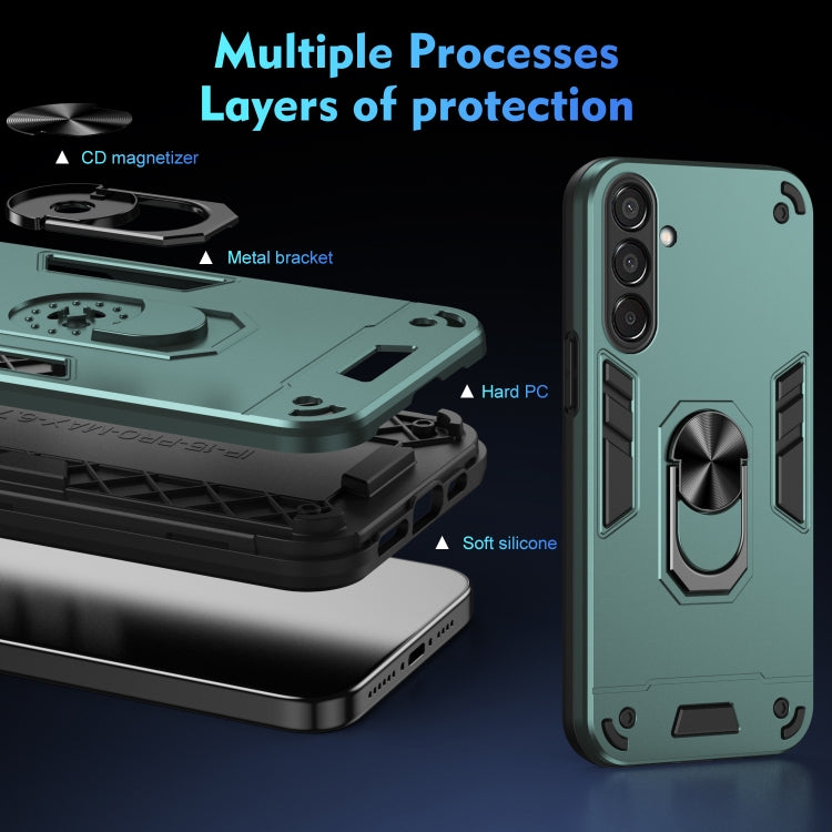 For Samsung Galaxy M15 Shockproof Metal Ring Holder Phone Case