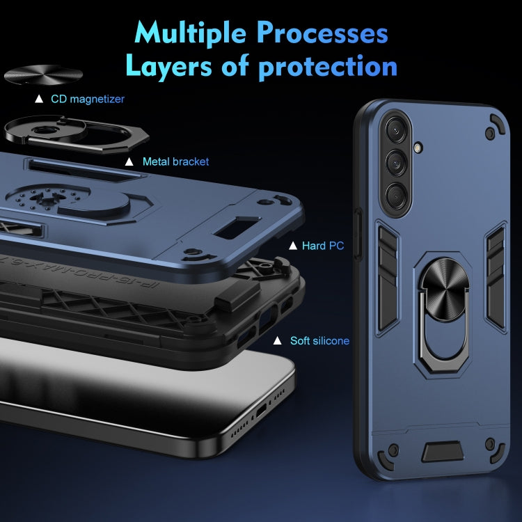 For Samsung Galaxy M55 Shockproof Metal Ring Holder Phone Case