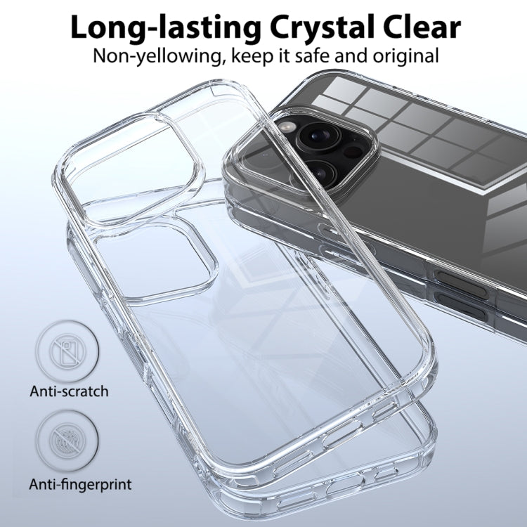 For iPhone 16 Pro Max Scratchproof Acrylic TPU Phone Case - Transparent