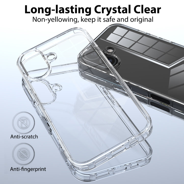 For iPhone 16 Plus Scratchproof Acrylic TPU Phone Case - Transparent