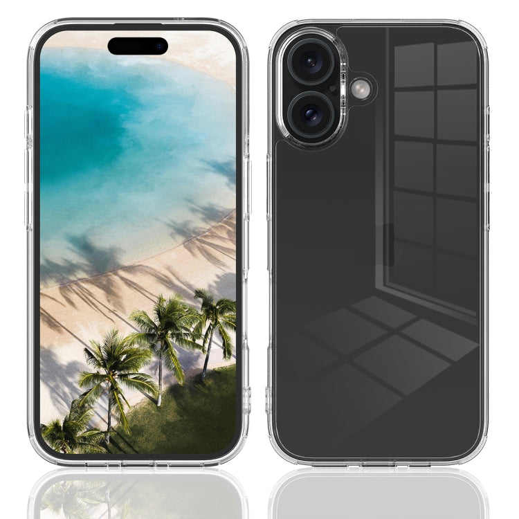 For iPhone 16 Scratchproof Acrylic TPU Phone Case - Transparent