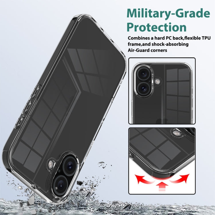 For iPhone 16 Scratchproof Acrylic TPU Phone Case - Transparent