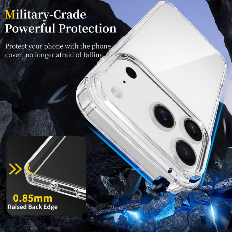 For iPhone 17 Pro Scratchproof Acrylic TPU Phone Case - Transparent